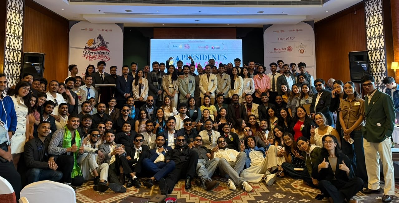 Rotaractors gathered at President's Night 2026, Fortune Resort & Wellness Spa, Bhaktapur
